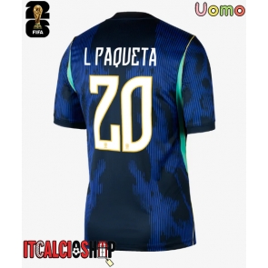 Brasile Lucas Paqueta #20 Seconda Maglia Mondiali 2026 Manica Corta